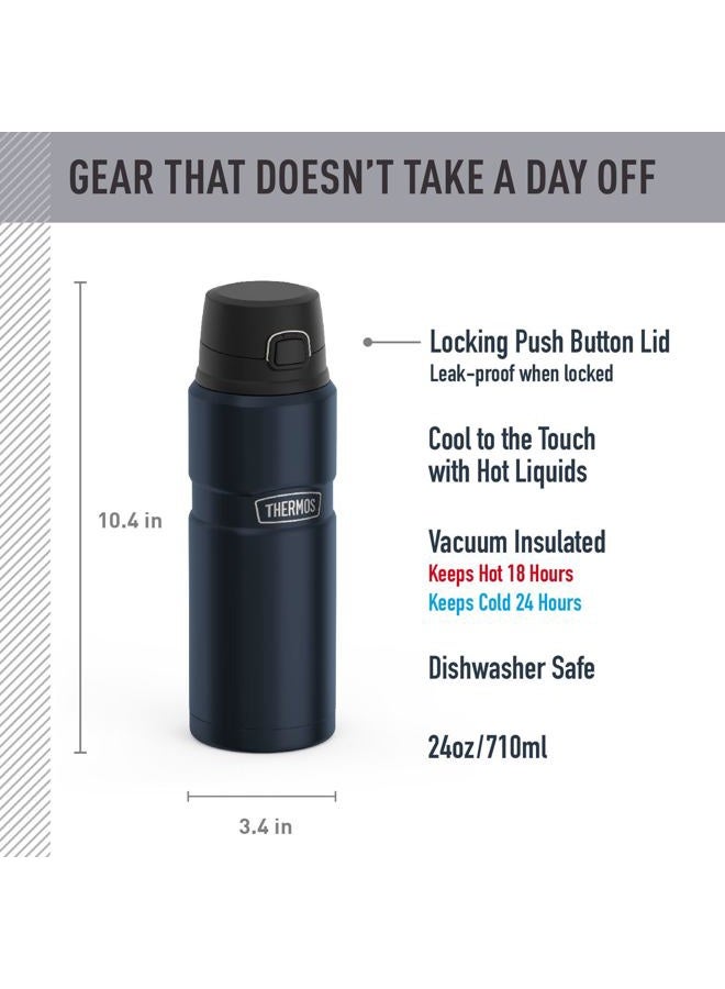 THERMOS Stainless King Vacuum-Insulated Drink Bottle, 24 Ounce, Midnight Blue - Image 3